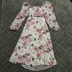 Sofia Chiffon Tie Back Floral Midi Dress